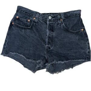 Levi's 501‎ Jean Women's Size 31 Black Cut Off Denim Shorts Button Fly